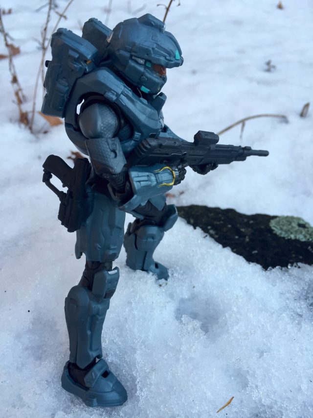 Side View of Spartan Fred 104 Mattel Halo Figure