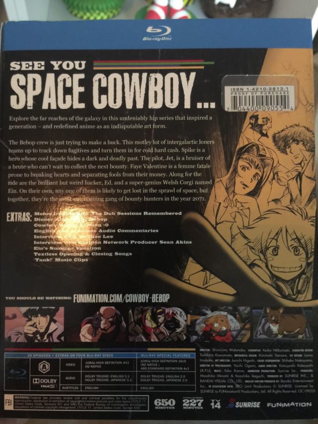 Cowboy Bebop Complete Series Blu Ray Back of Box