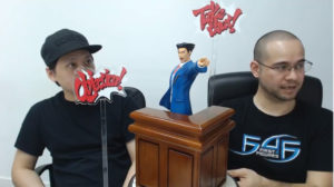 Definitive Edition Phoenix Wright Statue with Speech Bubbles and Bench F4F