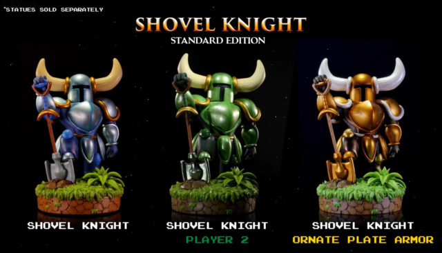 F4F Shovel Knight Statues Blue Green Gold Variants
