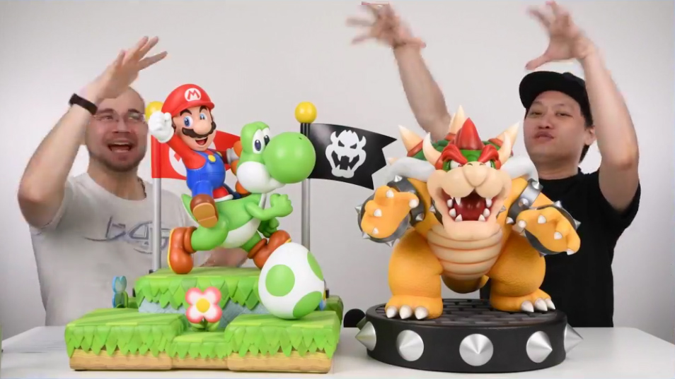 mario and yoshi statue